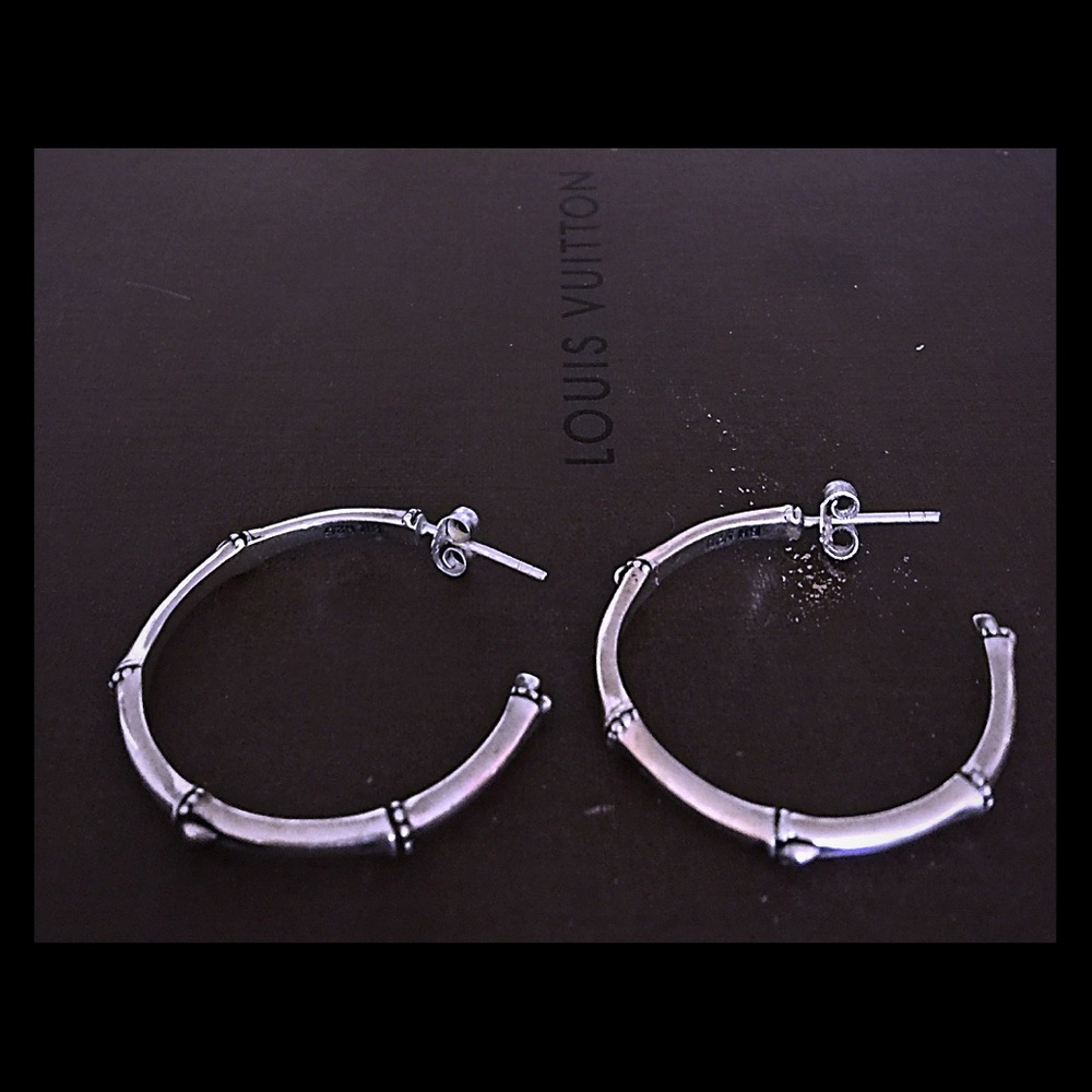 Authentic 925 Silver Bamboo hoops